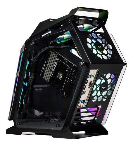 Gabinete Gaming Especial Na-0641 Microatx 2 Ventilador Argb