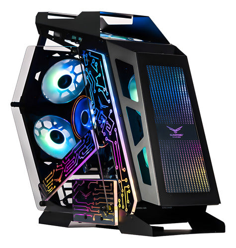 Gabinete Gaming Especial Na-0641 Microatx 2 Ventilador Argb