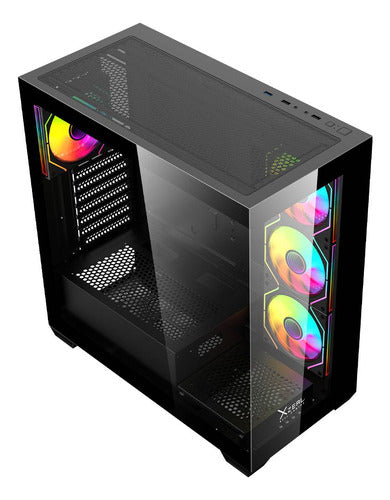 Gabinete Xzeal Xz-140, Midi-tower 4 Ventiladores  Negro