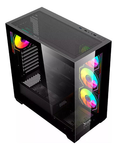 Gabinete Xzeal Xz-140, Midi-tower 4 Ventiladores  Negro