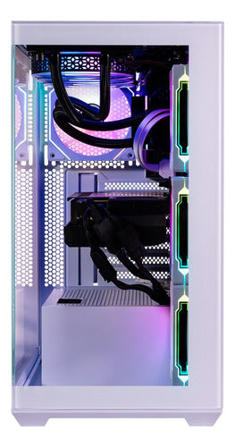 Gabinete Naceb Na-0637b, Midi-tower 4 Ventiladores  Blanco