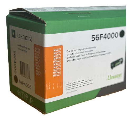 Tóner Lexmark 56f4000 Super Alto Rendimiento Negro 6.000 Pág