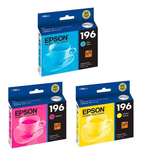 Cartucho Epson 196 Cian, 290 Páginas T196220