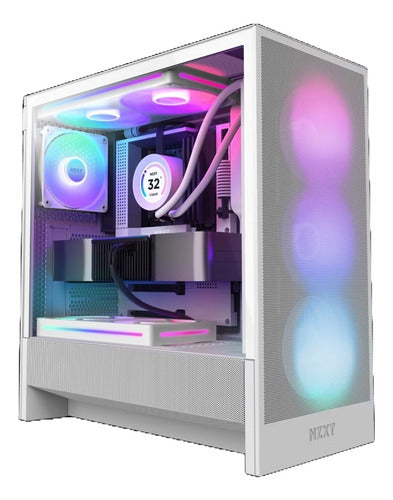 Gabinete Nzxt H5 Flow Rgb, Midi-tower 2 Ventiladores Blanco