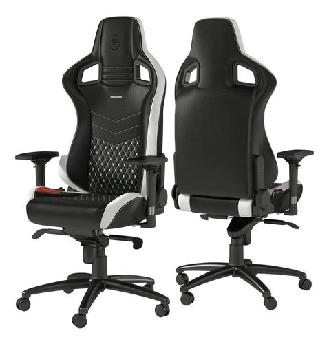 Silla Noblechair Epic Real Leather Black/white/red 120kg Negro/blanco/rojo Real Leather