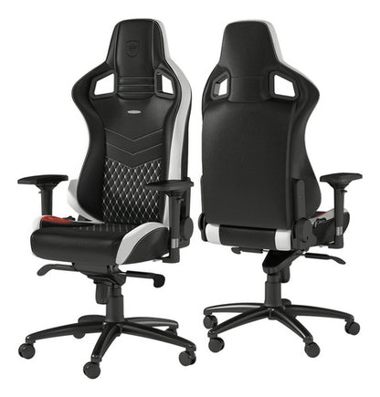 Silla Noblechair Epic Real Leather Black/white/red 120kg Negro/blanco/rojo Real Leather