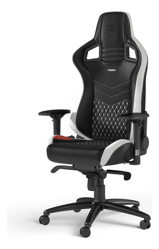Silla Noblechair Epic Real Leather Black/white/red 120kg Negro/blanco/rojo Real Leather