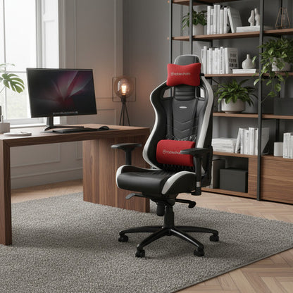 Silla Noblechair Epic Real Leather Black/white/red 120kg Negro/blanco/rojo Real Leather