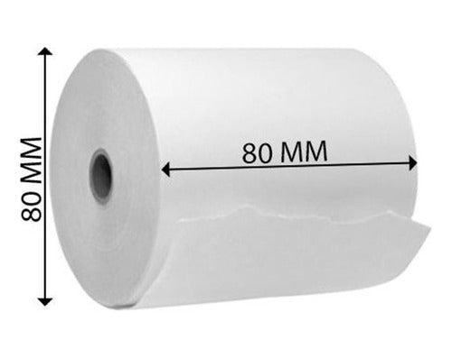 Rollo De Papel Térmico Pcm T8080 1 Rollo 80x80 Mm