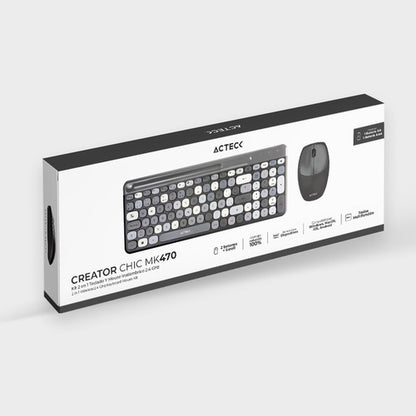 Kit De Teclado Y Mouse Acteck Creator Chic Mk470 Inalámbrico