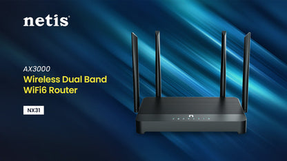 Netis Router Inalám Nx31 (ax3000)4 Puertos Wifi 6, 3000 Mbps