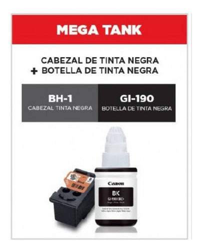 Kit Canon Cabezal Bh-1 Negra + Tinta Gi-190 Negra Pixma
