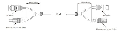 Dahua Cable Siames Video Y Energia 50mts Hasta 4k Int Y Ext