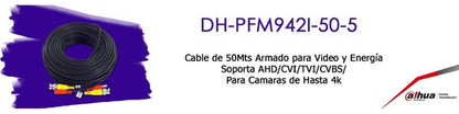 Dahua Cable Siames Video Y Energia 50mts Hasta 4k Int Y Ext