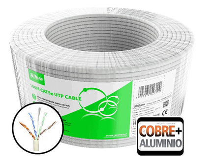 Bobina Cable Utp Cat5e Dahua 100m Blanco Interior Cca