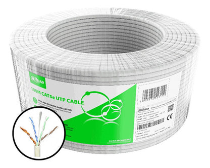 Bobina Cable Utp Cat5e Dahua 100m Blanco Interior Cca