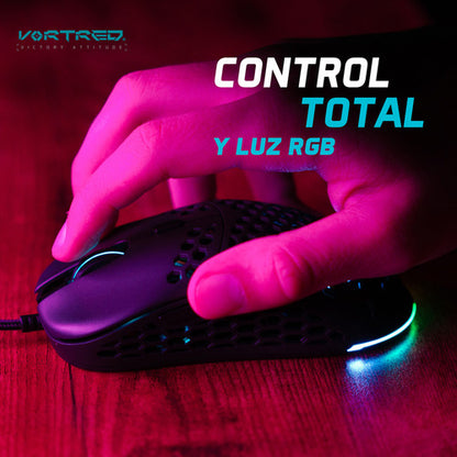 Mouse Gamer Vortred Óptico Litebee, Alámbrico Usb 12.800dpi