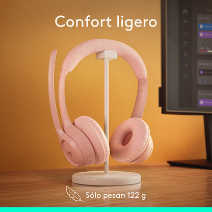 Logitech Audífonos Micrófono Zone 300, Bluetooth Usb-c Rosa