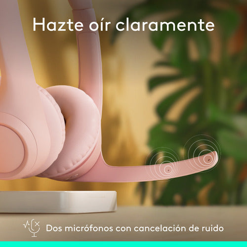 Logitech Audífonos Micrófono Zone 300, Bluetooth Usb-c Rosa