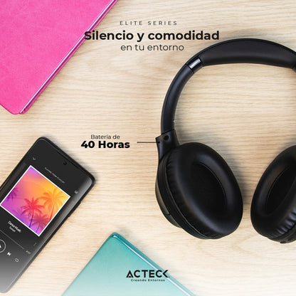 Acteck Audífonos Con Micrófono Zion Pro Hp645 Bluetooth Negr