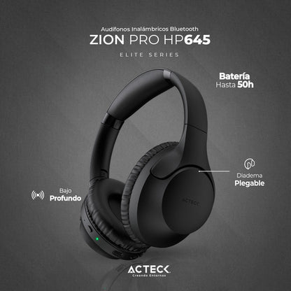 Acteck Audífonos Con Micrófono Zion Pro Hp645 Bluetooth Negr