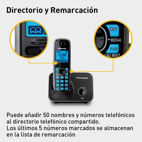 Teléfono Dect Con Pantalla Lcd De 1.8 Color Azul