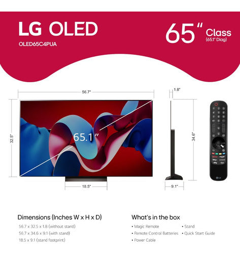 Smart Tv LG 65  140 Hz Oled Evo C4 4k Web Os Oled65c4pua