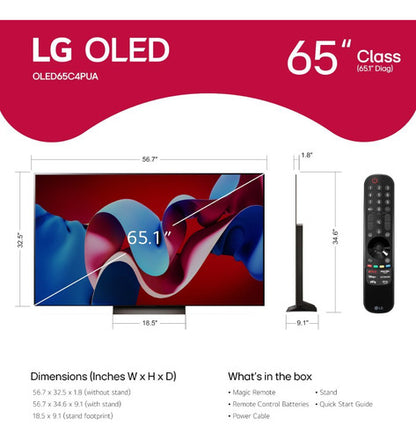 Smart Tv LG 65  140 Hz Oled Evo C4 4k Web Os Oled65c4pua