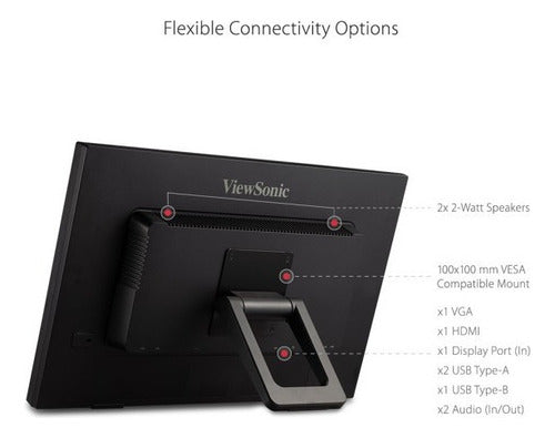 Monitor Viewsonic Td2423d Lcd Touch 24  1920x1080 Fhd 60hz
