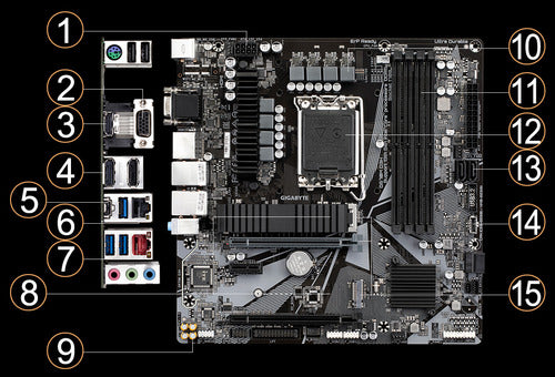 Tarjeta Madre Gigabyte Micro-atx Q670m D3h Ddr4 1700 Q670 Ex