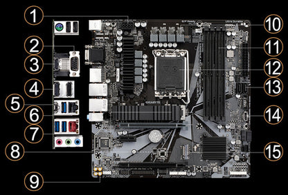 Tarjeta Madre Gigabyte Micro-atx Q670m D3h Ddr4 1700 Q670 Ex