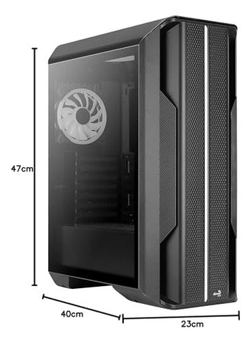 Gabinete Aerocool Splinter Duo Ventana Argb Midi-tower 3vent Negro