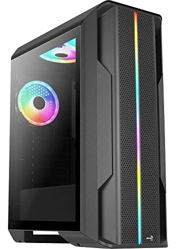 Gabinete Aerocool Splinter Duo Ventana Argb Midi-tower 3vent Negro