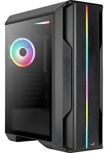 Gabinete Aerocool Splinter Duo Ventana Argb Midi-tower 3vent Negro
