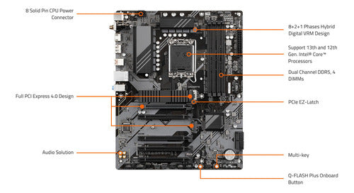 Tarjeta Madre Gigabyte Atx B760 Ds3h Ax, S-1700 192gb Ddr5