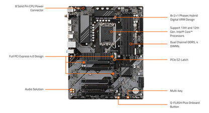 Tarjeta Madre Gigabyte Atx B760 Ds3h Ax, S-1700 192gb Ddr5