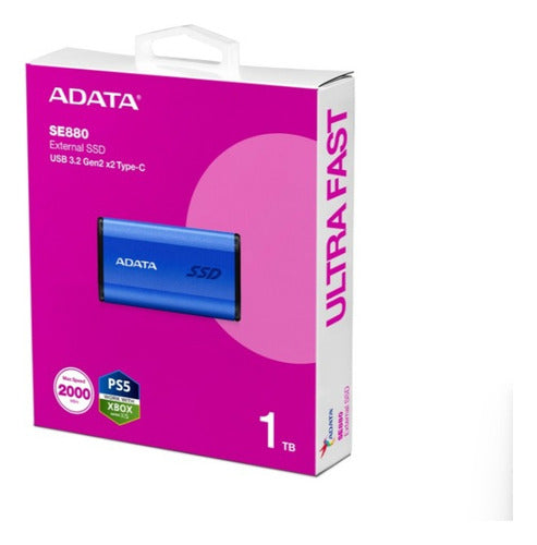 Ssd Externo Adata Se880, 1tb, Usb-c 3.2, Azul - Para Mac/pc