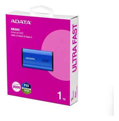 Ssd Externo Adata Se880, 1tb, Usb-c 3.2, Azul - Para Mac/pc