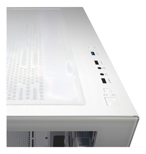 Gabinete Gamer Ocelot Cube Atx Cristal Templado Blanco