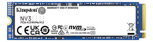 Ssd Kingston Nv3 Nvme, 4tb M.2 6000 Mb/s Lectura Pci E 4.0
