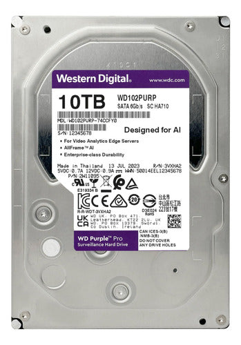 Disco Duro Para Videovigilancia Wd Purple Pro 3.5' 10tb