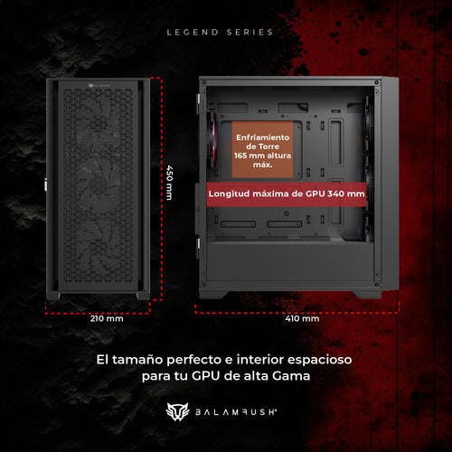 Gabinete Balam Rush Carbono Twin Mate 6000 Rgb Midit Blanco