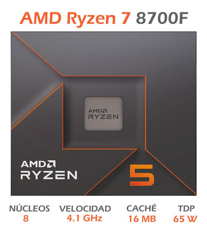 Procesador Amd Ryzen 7 8700f S-am5 5ghz 8-core 16mb L3 Cache