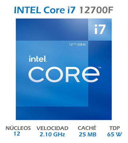 Procesador Intel Core I7-12700f, S-1700 2.10ghz 12-core 25mb