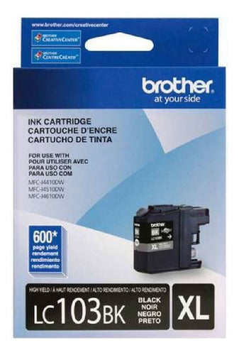 Cartucho Brother Lc103bk Negro, 600 Páginas Lc103bk