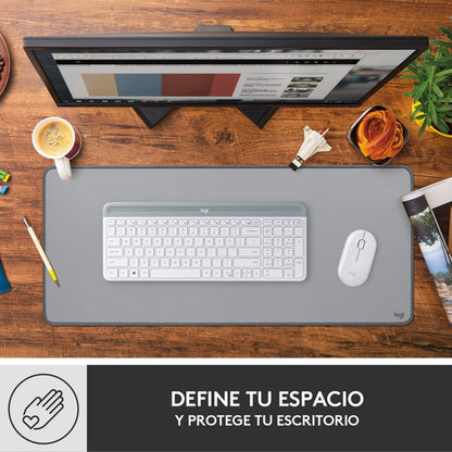 Logitech Desk Mat Studio Series, Alfombrilla De Escritorio Color Gris