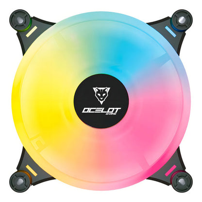 Ventilador Ocelot Ofkit-2 Argb 120mm 1200 3 Pzas Controlador