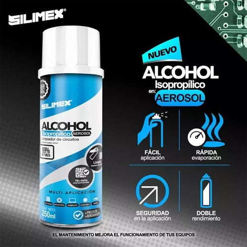 Kit 2 Limpiador Isopropilico Silimex En Aerosol 250ml Azul