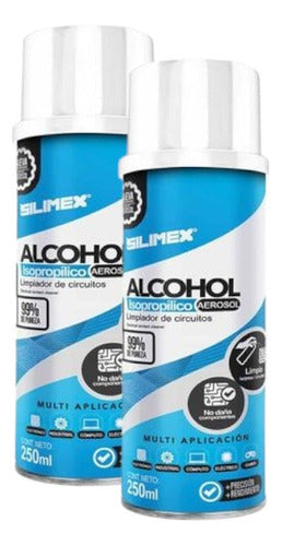 Kit 2 Limpiador Isopropilico Silimex En Aerosol 250ml Azul