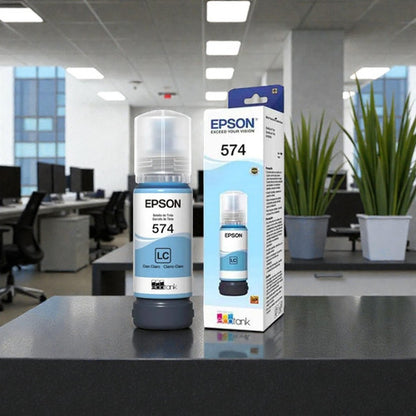 Tanque De Tinta Epson T574 Cian Claro, 70ml, 7.300 Páginas